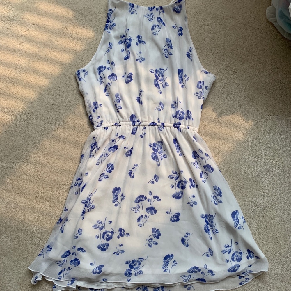 Abercrombie & Fitch White+Periwinkle Floral Dress
